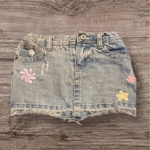GAP GIRLS SKORT DENIM JEANS SKIRT SUMMER CASUAL FLORAL FALL SKIRTS SKORTS SIZE 5